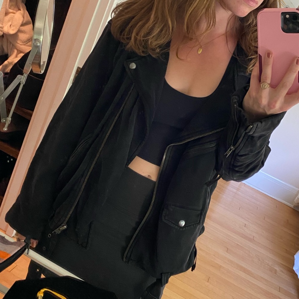 Free People Sweatshirt Moto Jacket - Picture 2 of 9